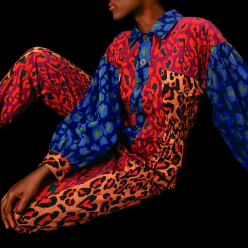 NWT FARM Rio Jumpsuit Size L / Mixed Leopard Pop Multi Jumpsuit